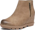 Athlefit Women's Wedge Ankle Boots with Hidden Heel Design