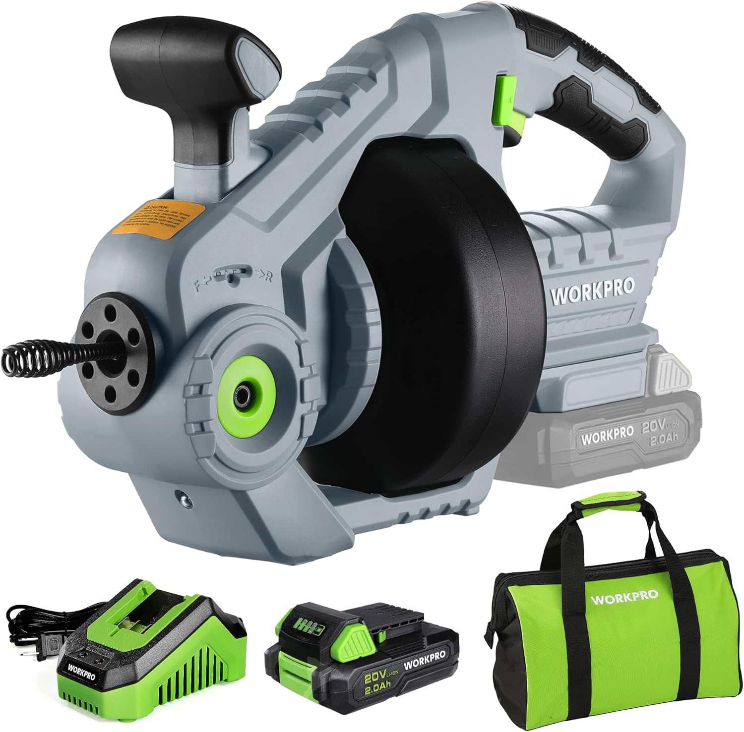 WORKPRO 20V Electric Drain Auger for Efficient Clog Removal