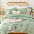 Sage Green Twin Comforter Set for College Dorms - Lightweight Cozy