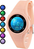 Kids Digital Watch for Girls Boys with 7 Colors LED Lights