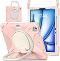 Rose Gold iPad Pro 12.9 & iPad Air 13 Case - Rotating Stand