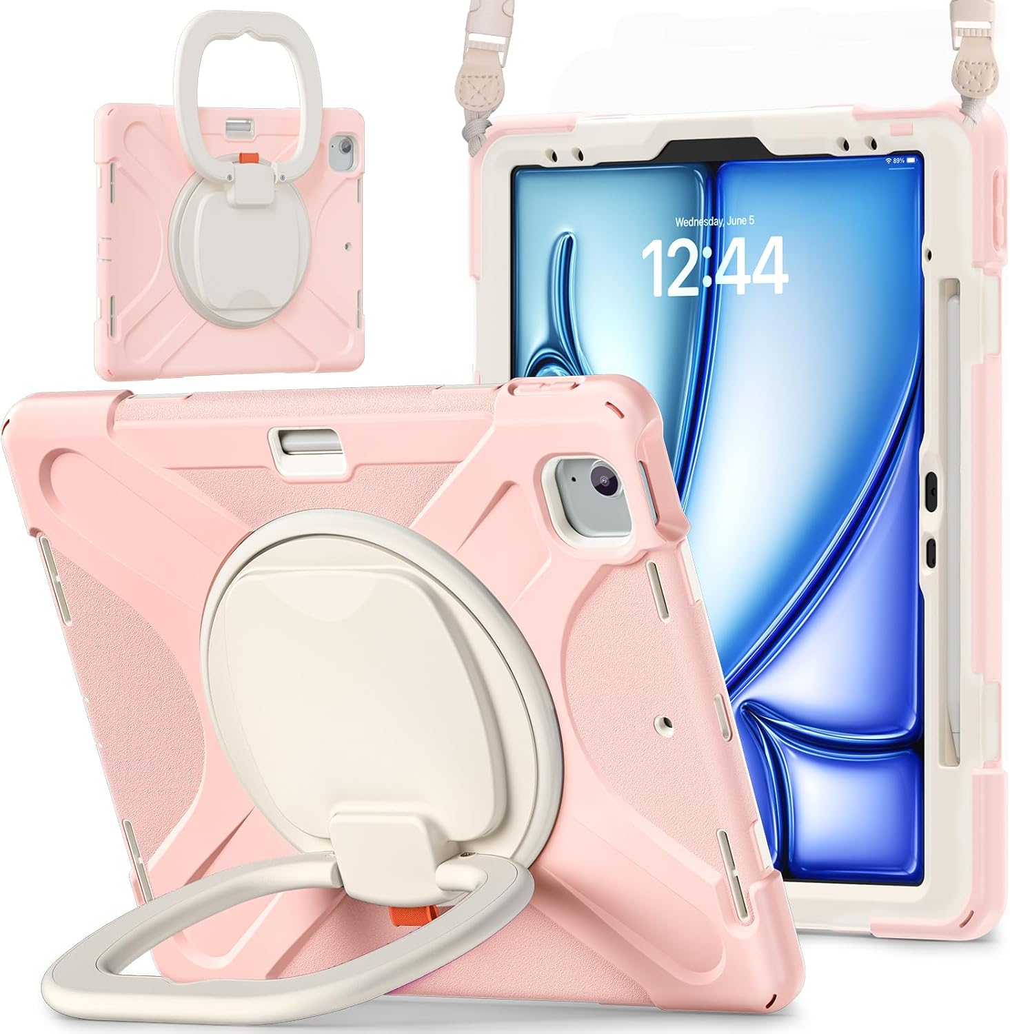 MEEgoodo iPad Air 13 inch & Pro 12.9 Case with Stand & Strap