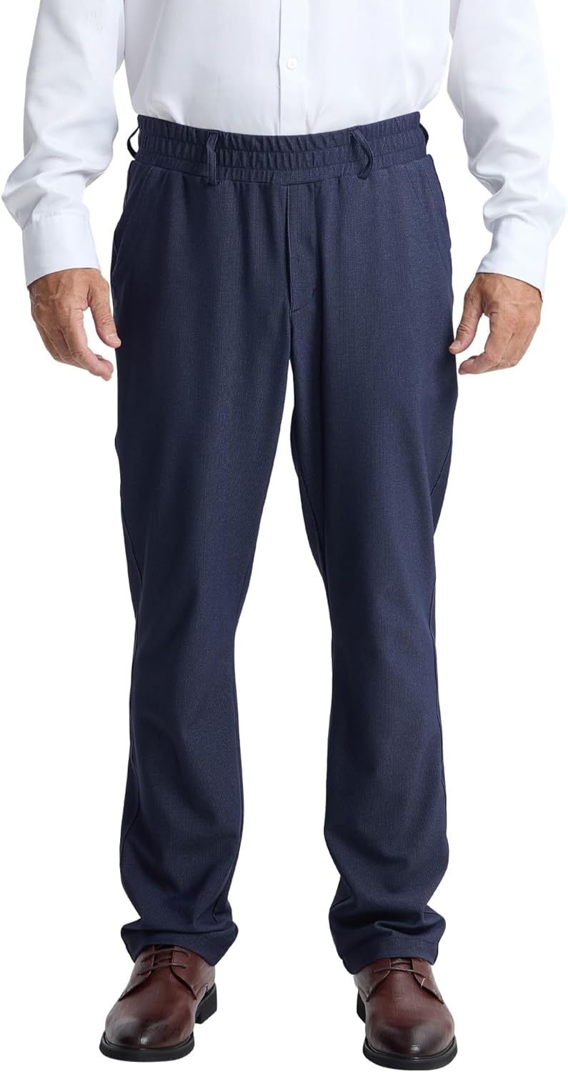 LETAOTAO Mens Elastic Waist Pants for Seniors with Magnet Button
