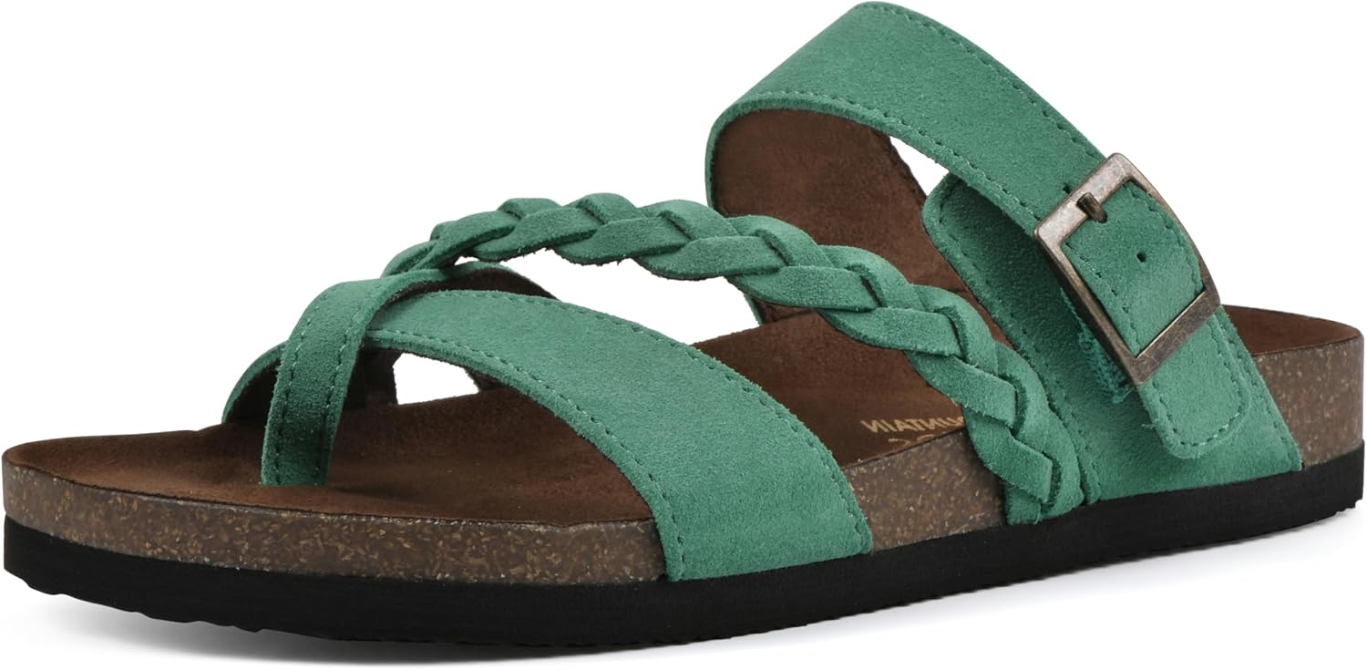 WHITE MOUNTAIN Women's Hazy Braided Sandal with Comfort Footbed