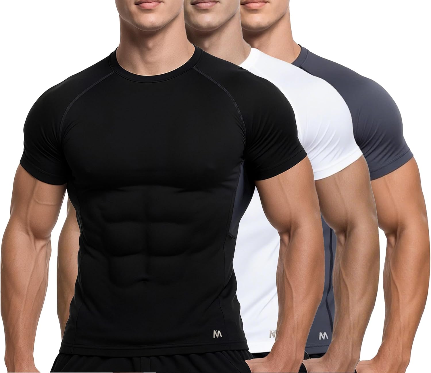 MagnaMan Men's Compression Shirts - Moisture-Wicking 3-Pack