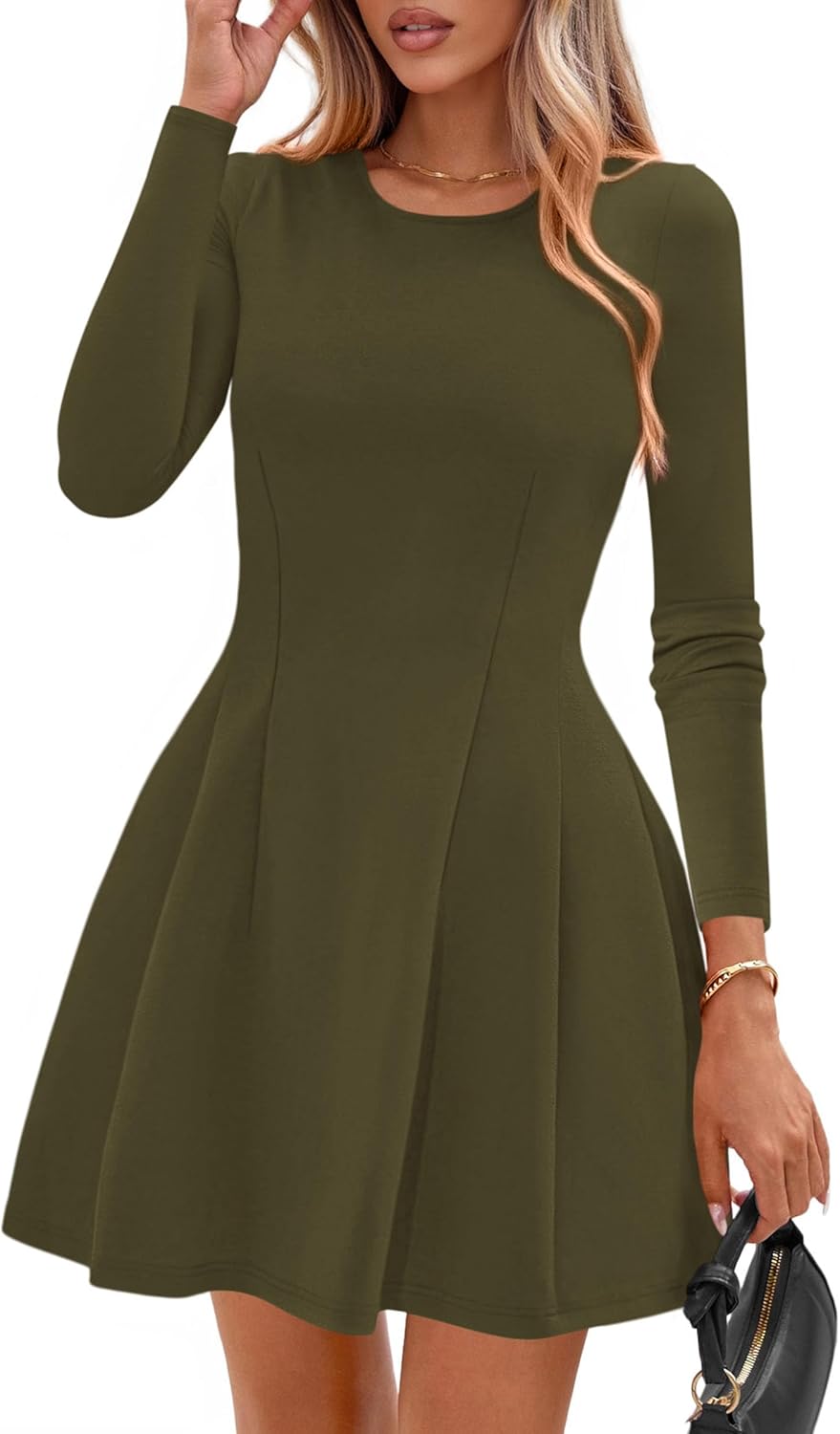 PRETTYGARDEN Long Sleeve Mini Dress for Women - Fall 2025 Style