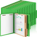 36 Pcs Green Classification Folders Letter Size with 2 Dividers - Bulk