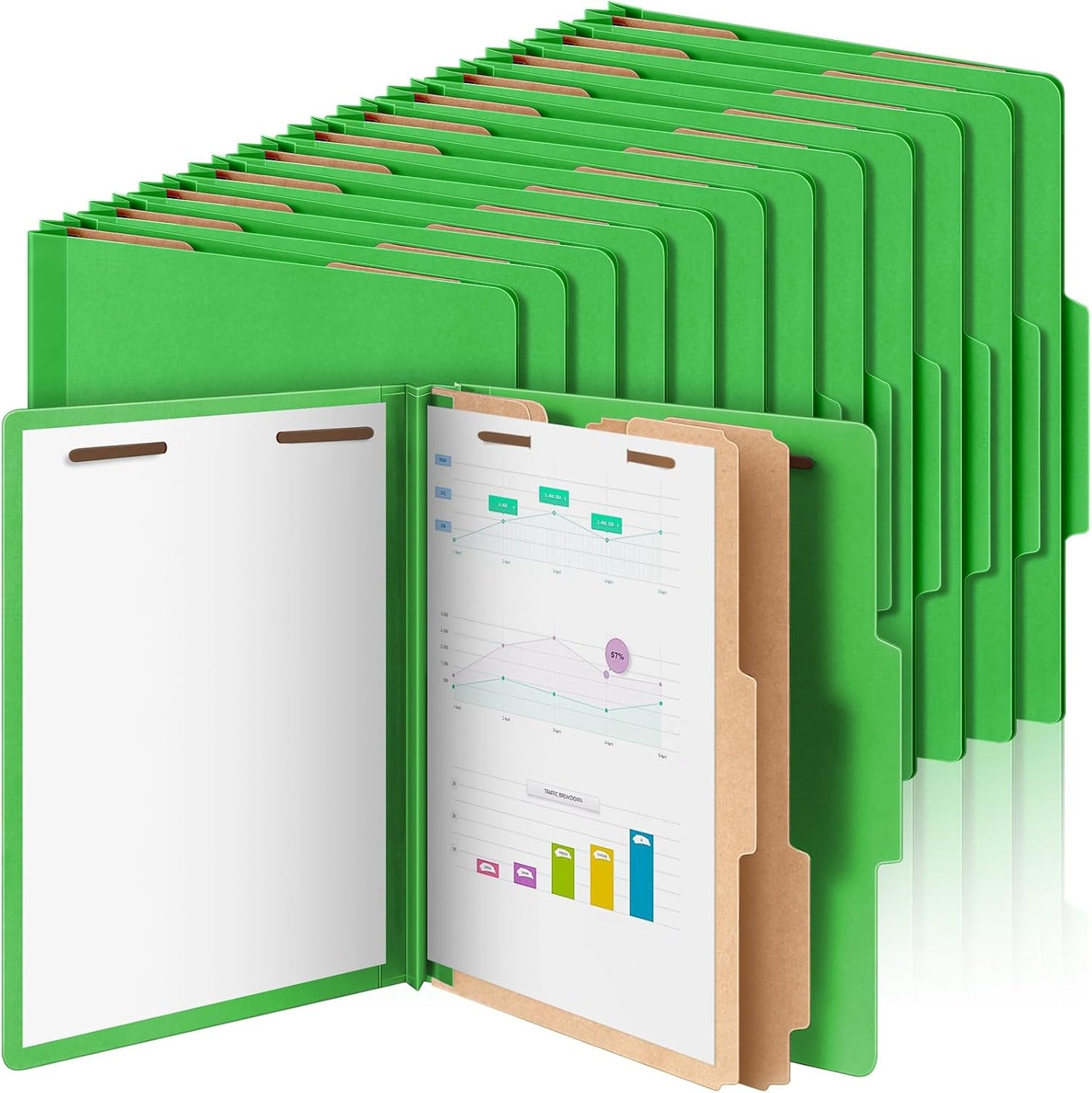 36 Pcs Classification Folders with 2 Dividers for Organizing