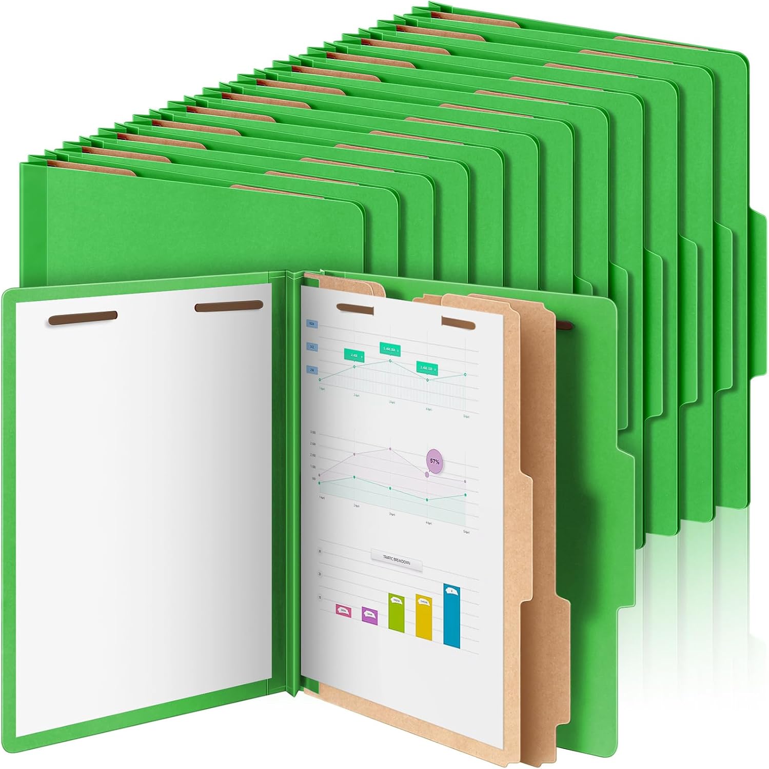36 Pcs Classification Folders with 2 Dividers for Organizing