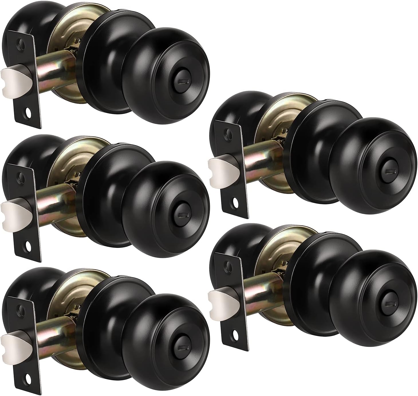 KNOBWELL Matte Black Door Knobs for Privacy and Style