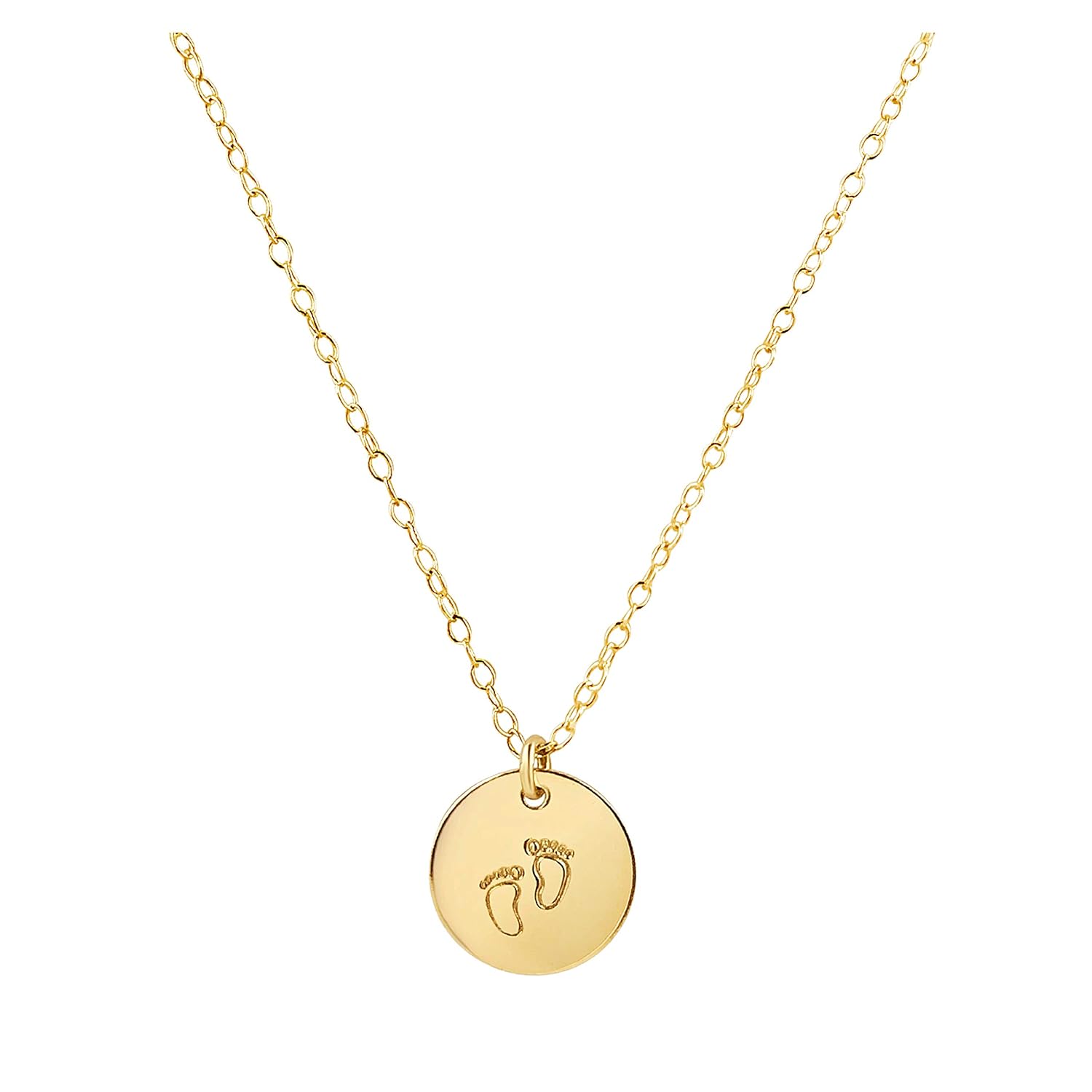 Handmade 14k Gold Fill Baby Footprint Charm Necklace for Remembrance