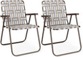GYMAX Lawn Chair Folding Webbed Beach Lounge Chairs Set - Comfortable