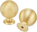 Solid Brass Round Cabinet Knobs 1.1 in Pack of 10 - Brushed Gold