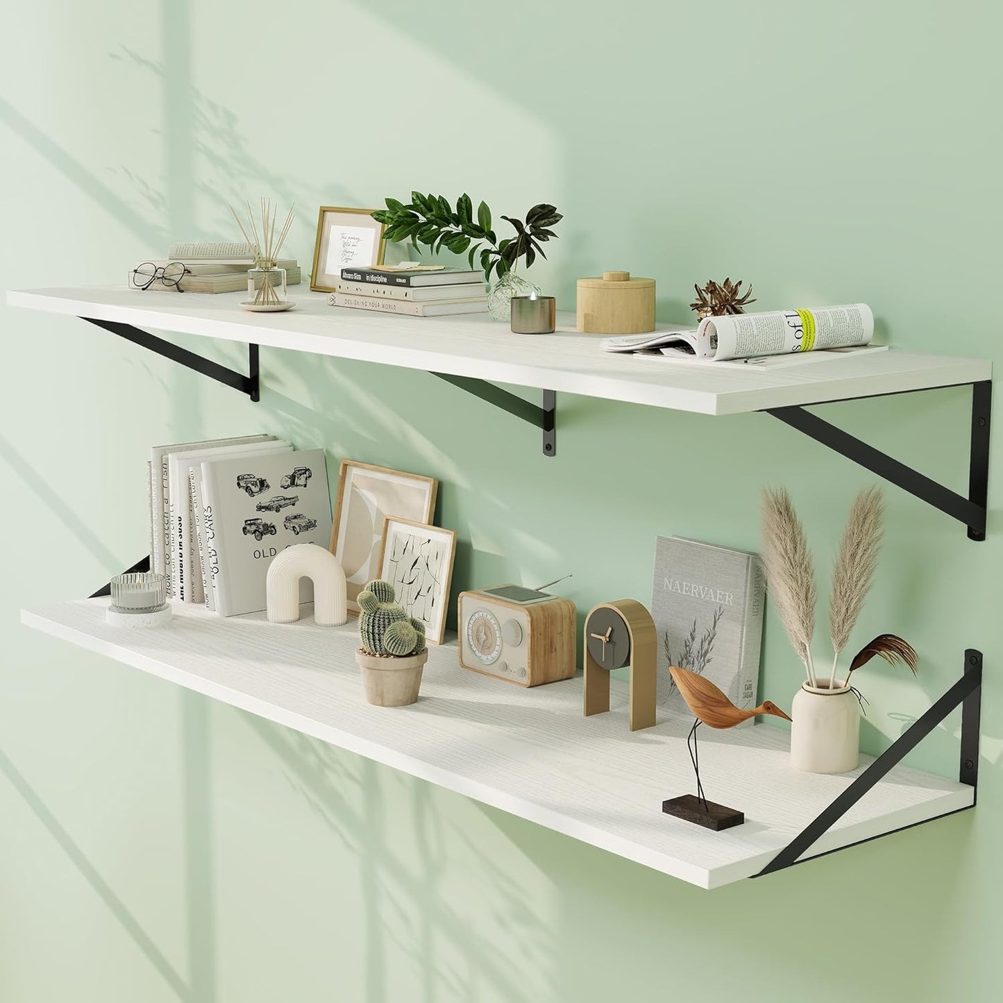 Floating Shelves Set of 2, 48W x 12D for Home Decor