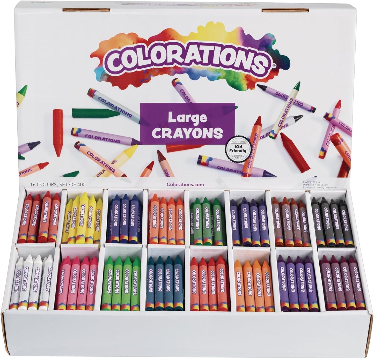 Colorations Large Crayon Classroom Pack for Kids Arts and Crafts