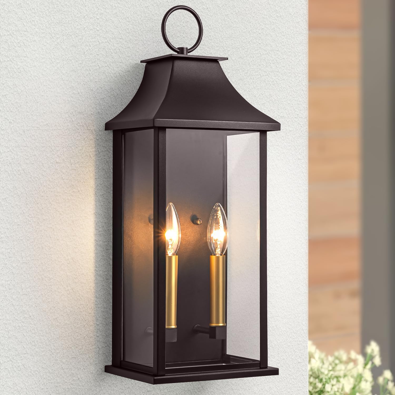Oil Rubbed Bronze Dusk to Dawn Outdoor Wall Light for Safety