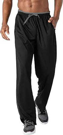 BIYLACLESEN Men's Jogger Sweatpants with Zipper Pockets for Gym