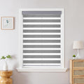 Cordless Zebra Blinds 44in x 75in Grey - Dual Layer Light Control
