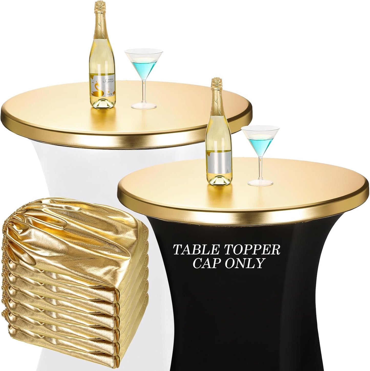 6 Pcs Metallic Glitter Table Topper Caps - Sparkle up Your Tables!