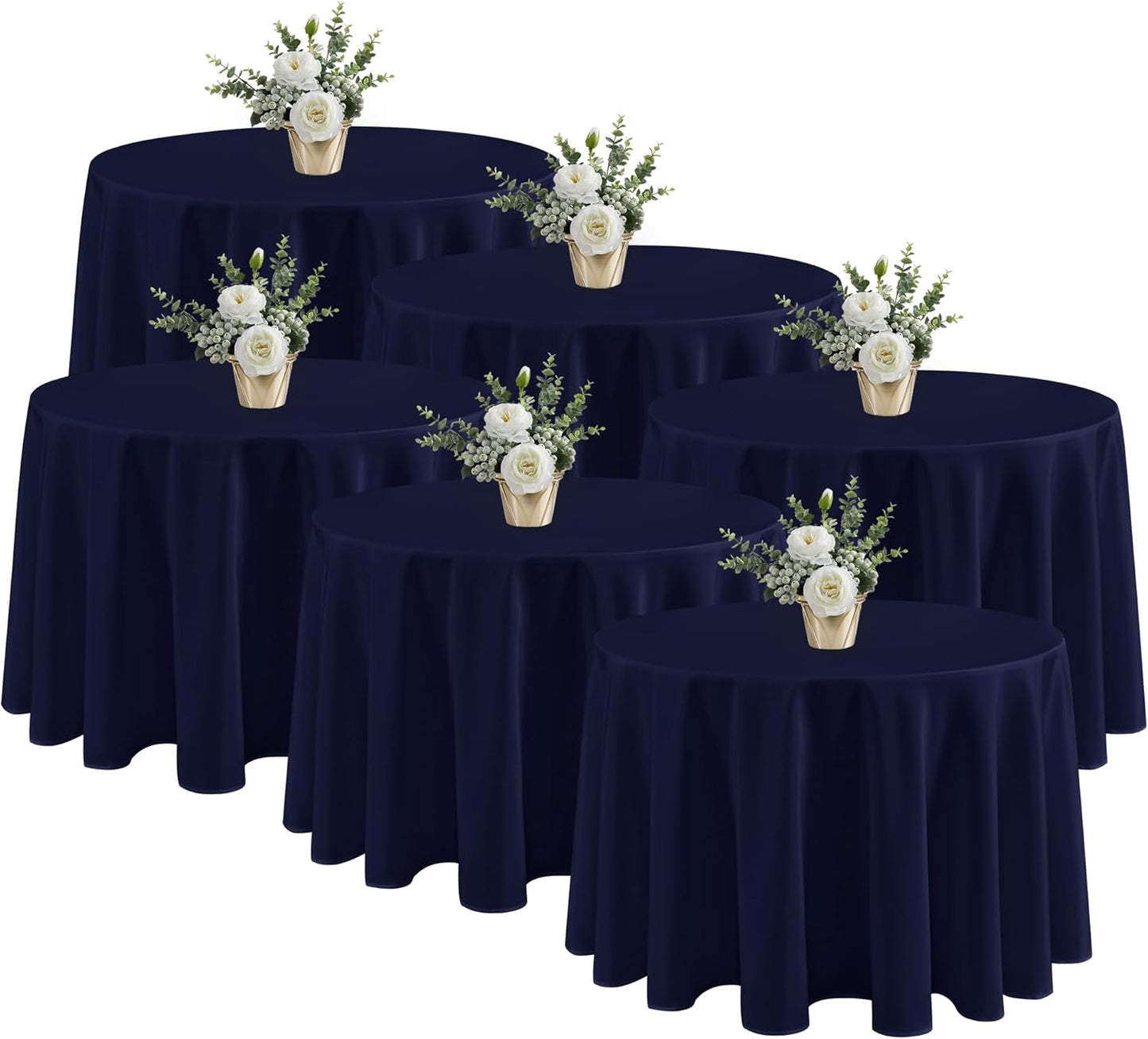 Fitable 6 Pack Navy Round Table Clothes - Perfect for Events