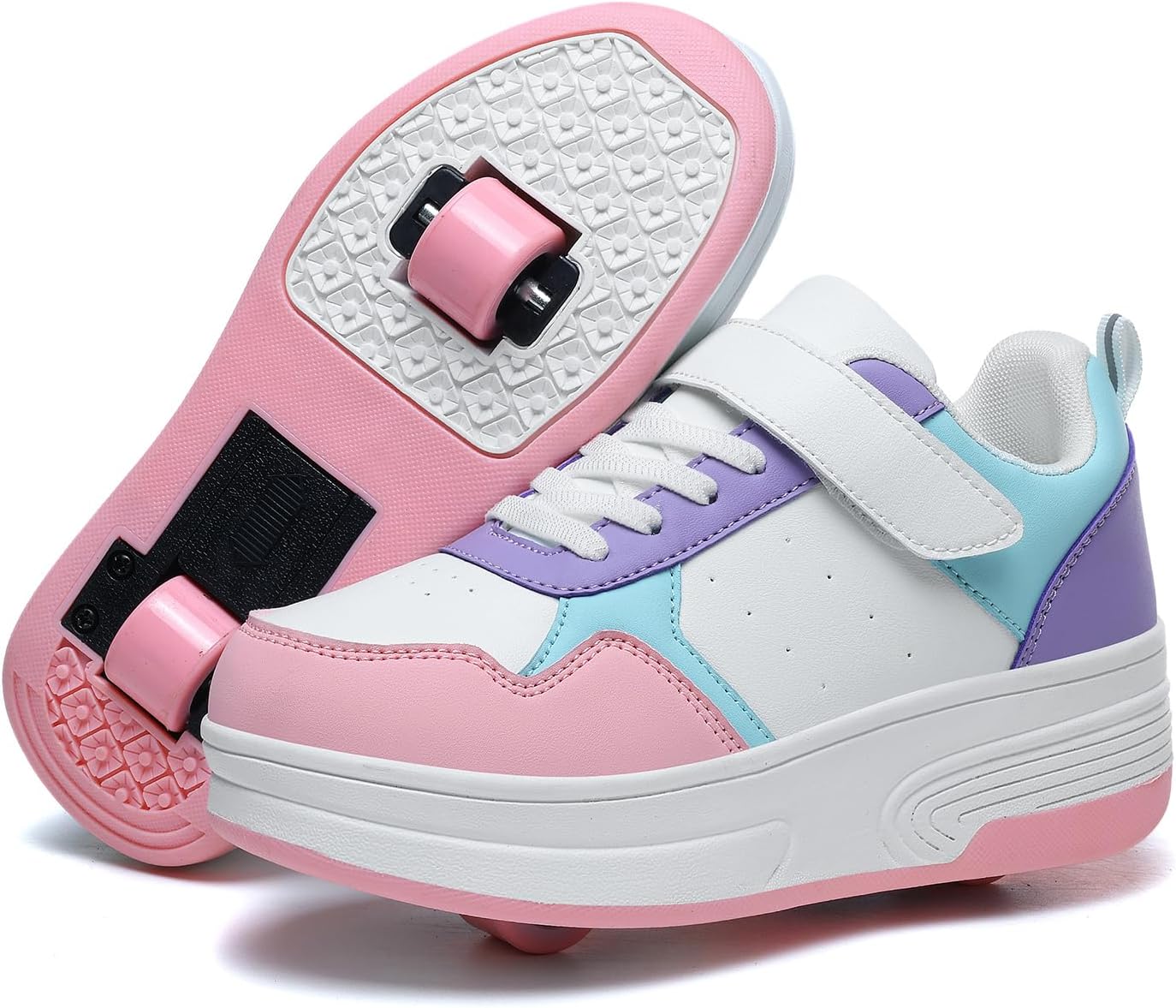 HSQ Fashion Sneaker Roller Skate Shoes for Kids - 2 in 1 Fun