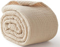 100% Cotton King Size Blanket 108in x 90in - Lightweight Cooling
