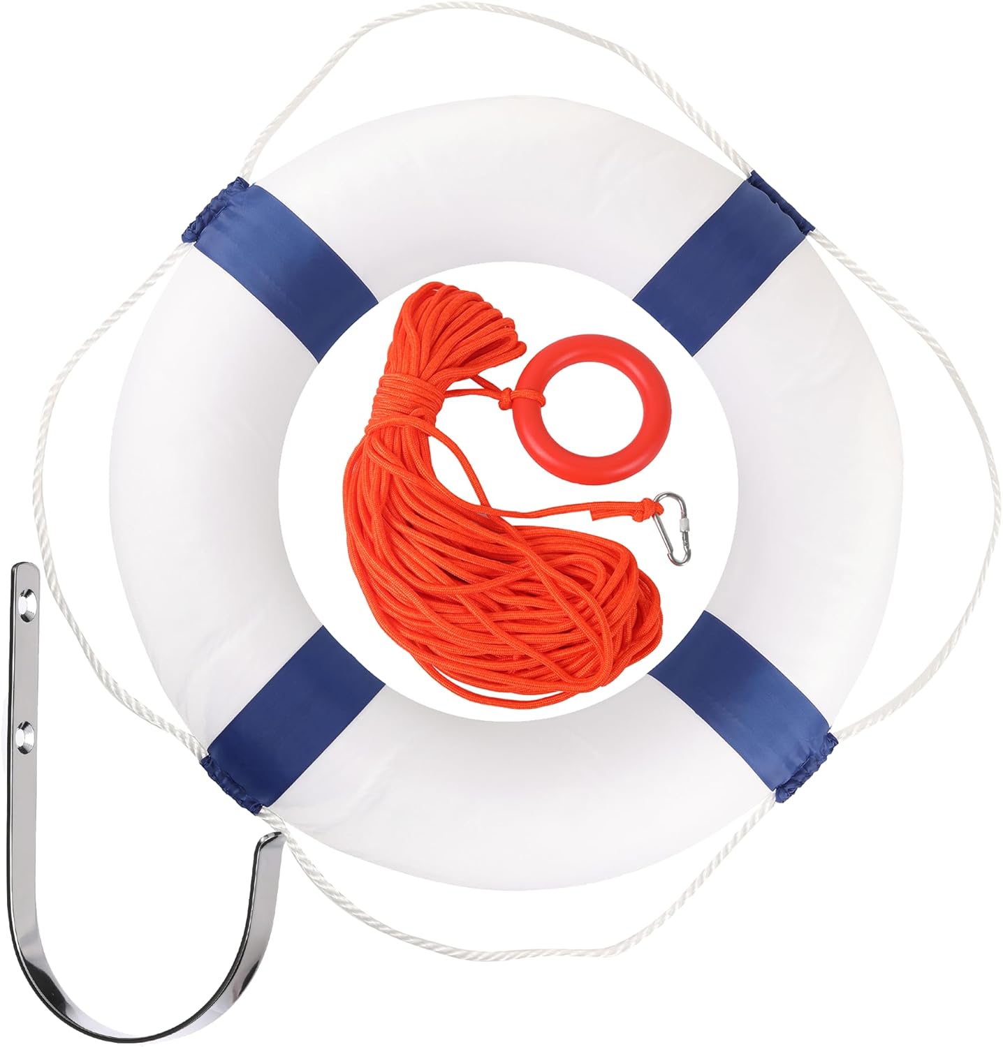 20 Inch Foam Life Preserver Ring with Lifesaving Rope Set
