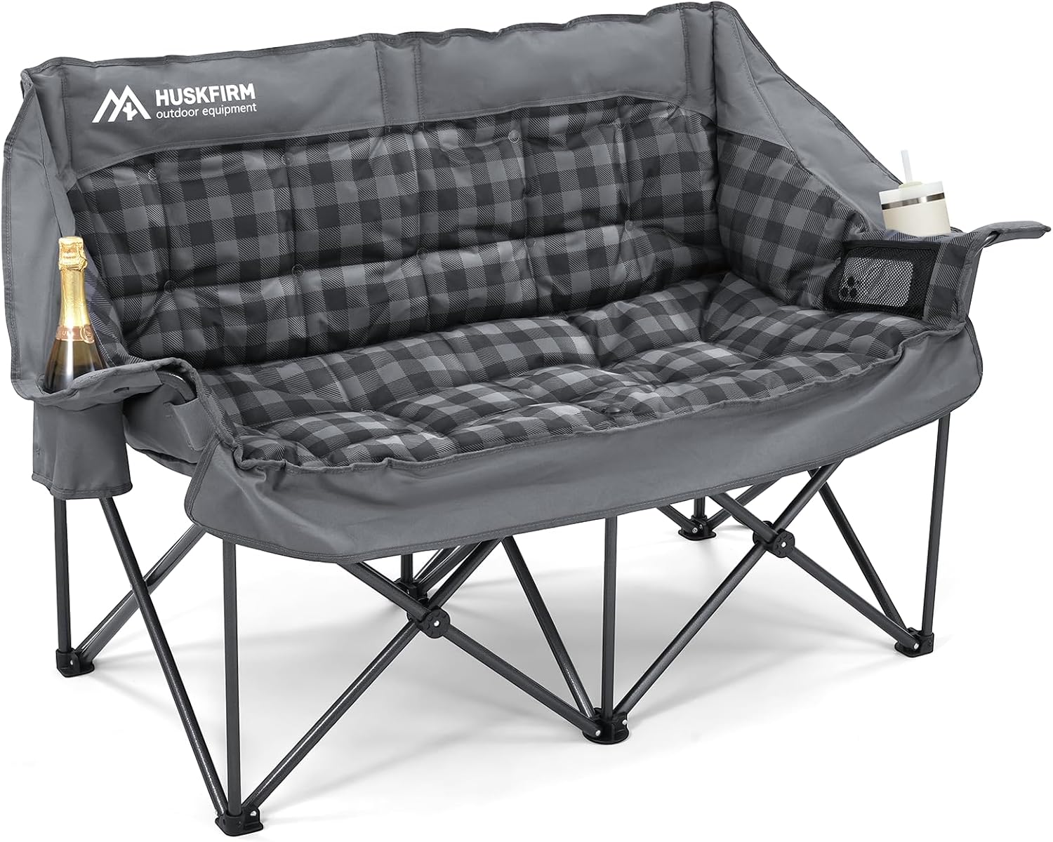 Double Camping Chairs Padded Loveseat Chair for 2 Person