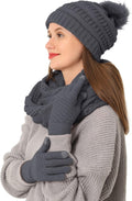 Double Couple Double Couple 3pcs Winter Beanie Hat Scarf and Gloves