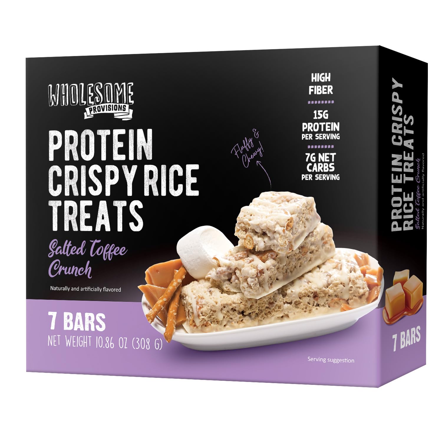 Keto Protein Rice Treats, Low Carb, Gluten-Free, Salted Toffee 1 Pack