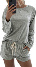 Tie Dye Womens Pajamas Set - Long Sleeve Top with Shorts