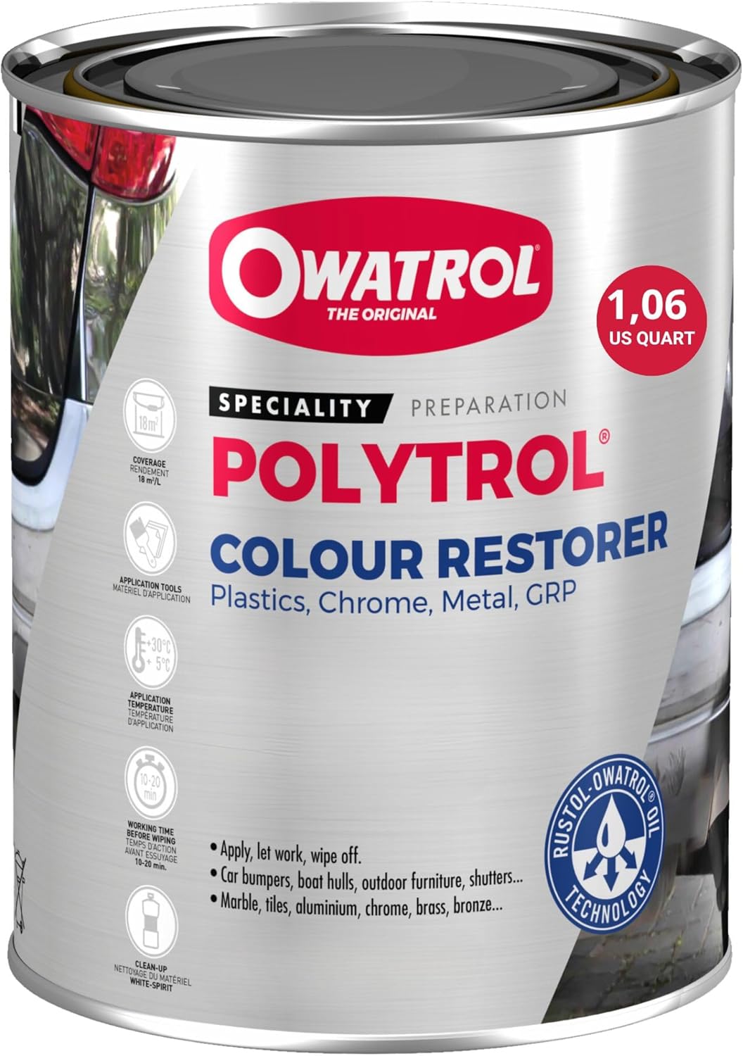 OWATROL Polytrol Plastic Restorer for Cars - Revive Faded Surfaces