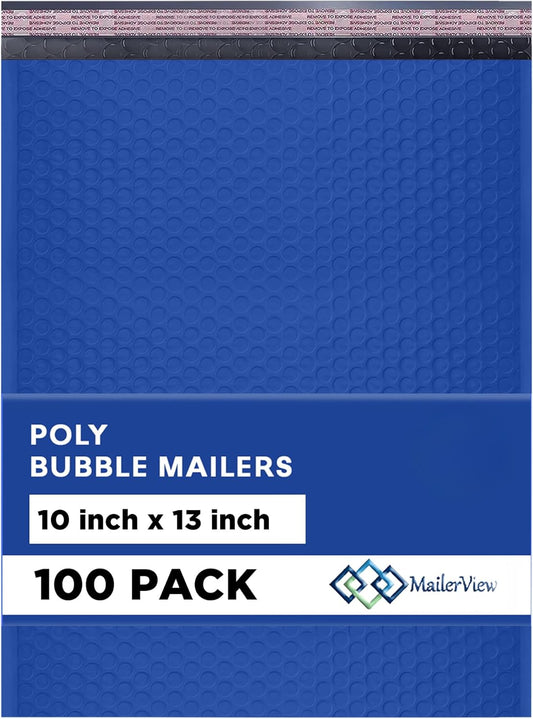 Royal Blue 10x13 Inch Poly Bubble Mailers for Safe Shipping