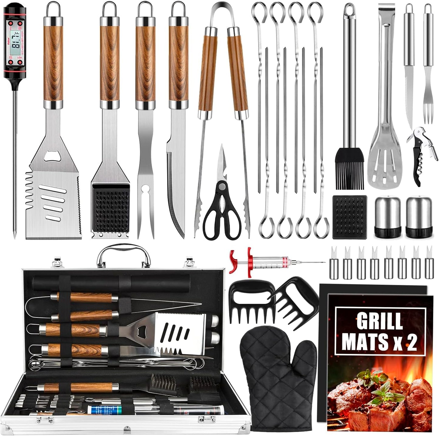 Cifaisi BBQ Grill Accessories Set - 38Pcs Stainless Steel Tools