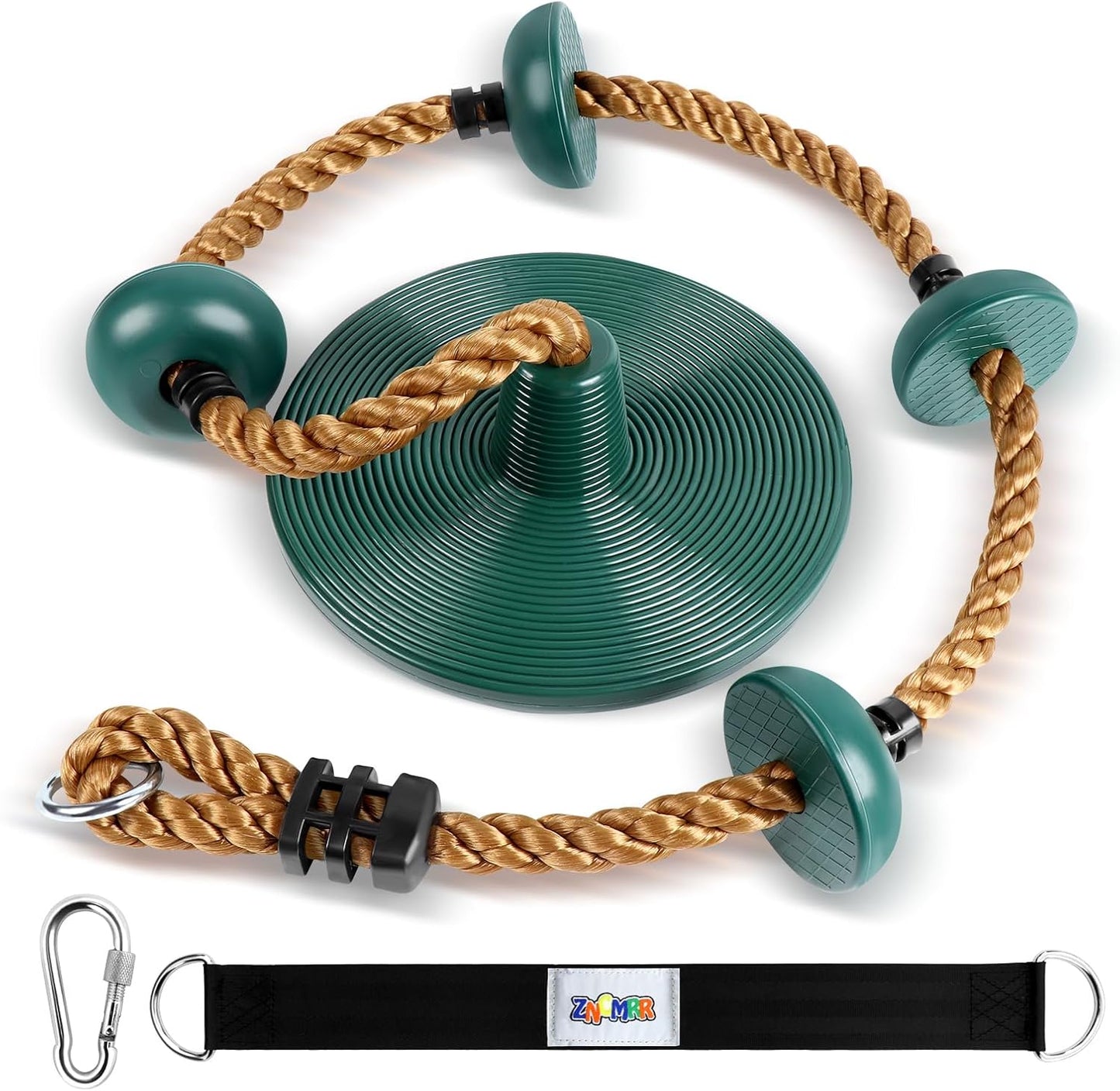 Climbing Rope with Platforms and Disc Swing Seat Set for Kids