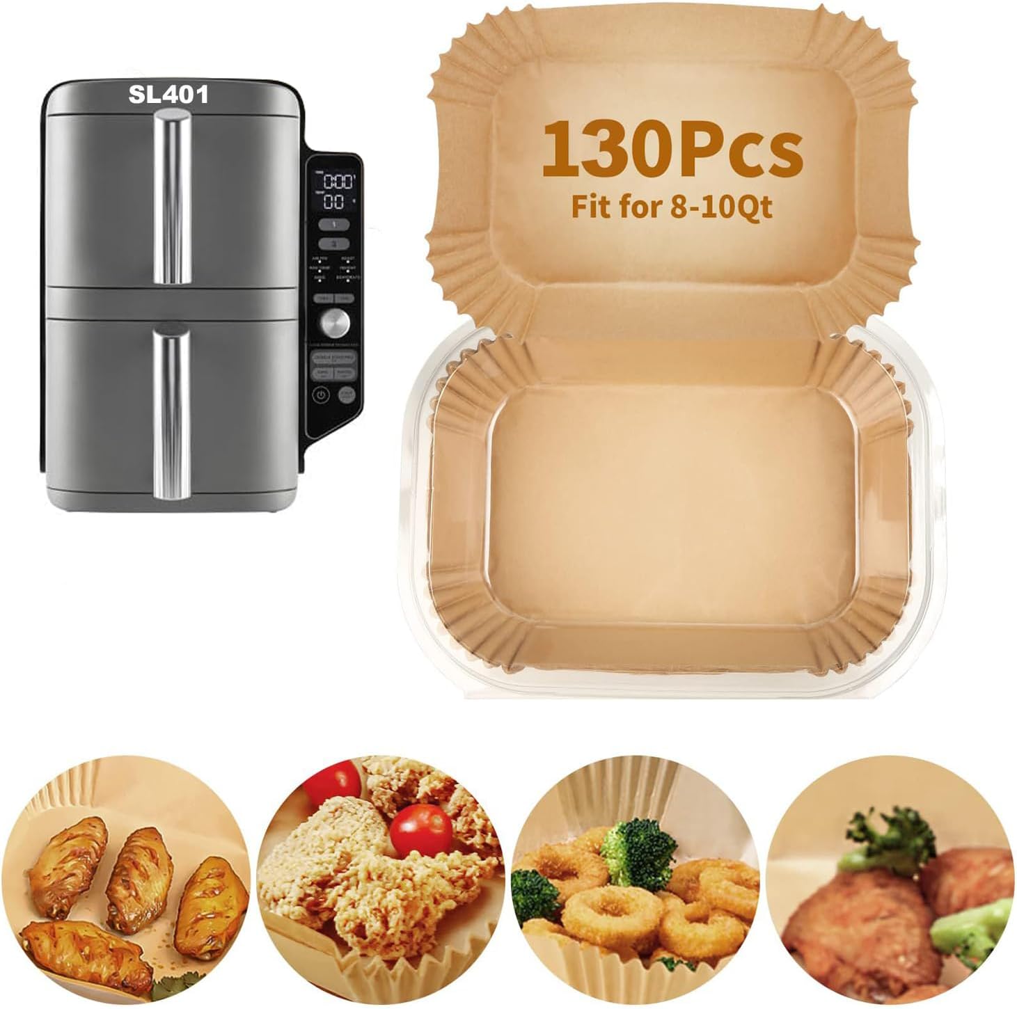 130 Food-Grade Air Fryer Liners for Ninja XL