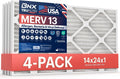 BNX TruFilter 14x24x1 MERV 13 Air Filter 4-Pack - Made in USA