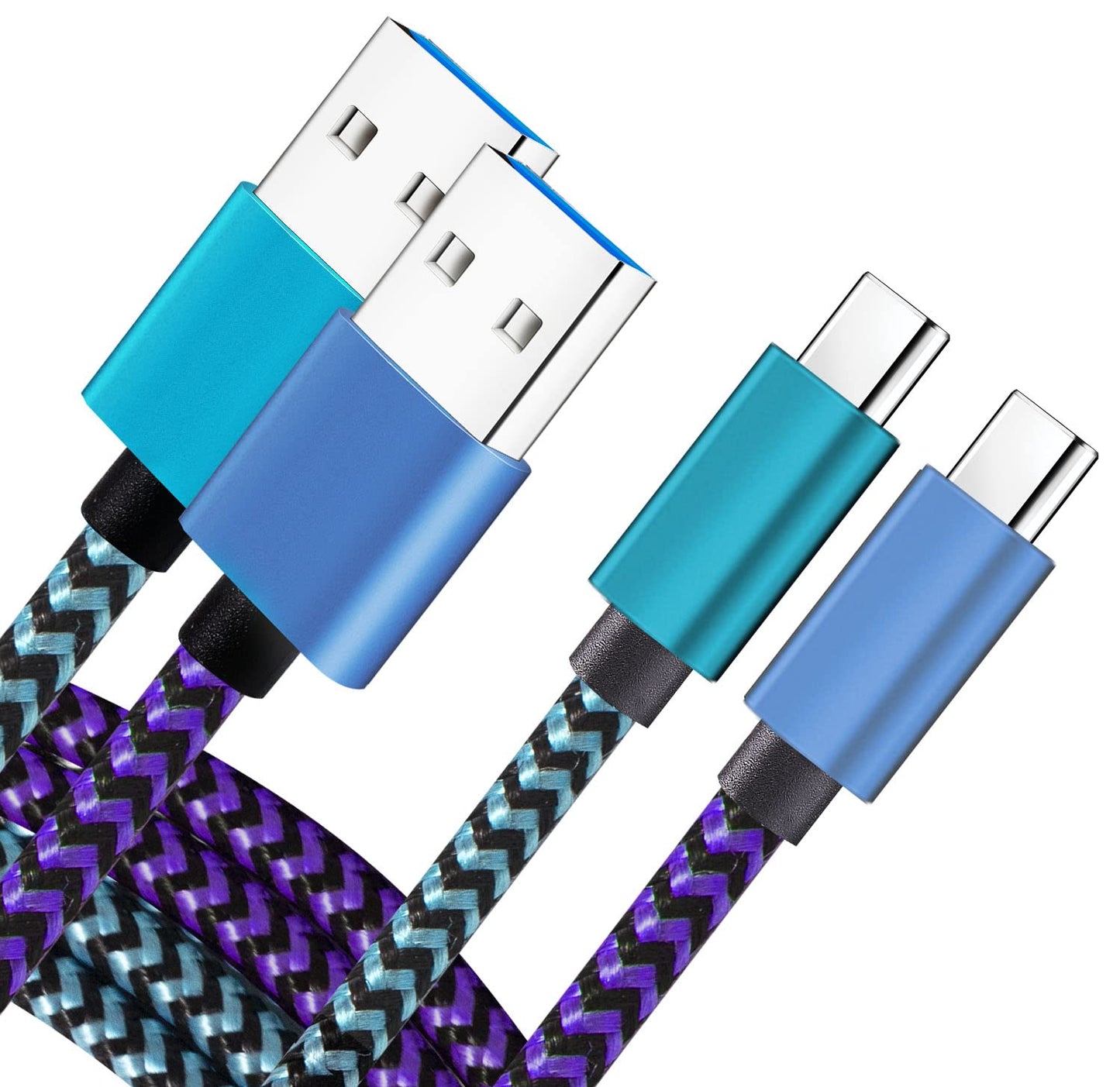 Fast Charge Teeind C Cords - 2 Pack (6Ft) for Samsung