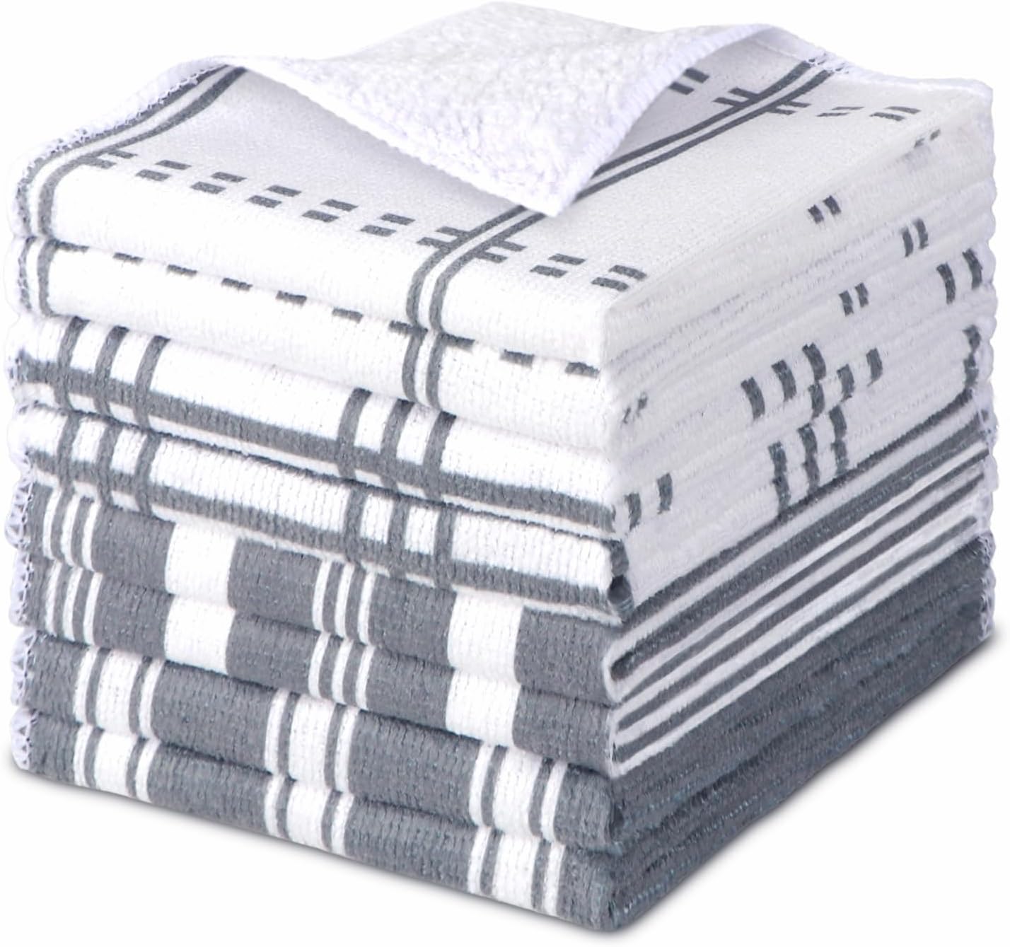 AIDEA Absorbent Kitchen Towels: 8 Pack Multi-Use Dishcloths