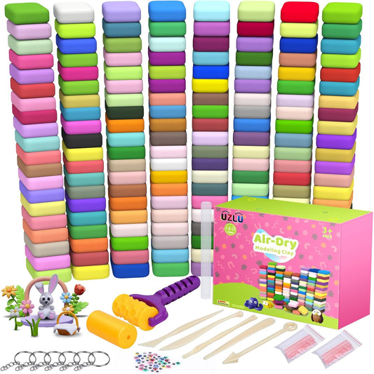 254 Pcs Air Dry Clay Kit by UZLU for Kids Crafting Fun