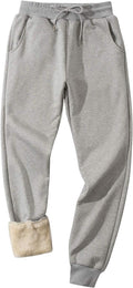 Men's Sherpa Lined Fleece Jogger Pants - Ribbed Ankle Fit