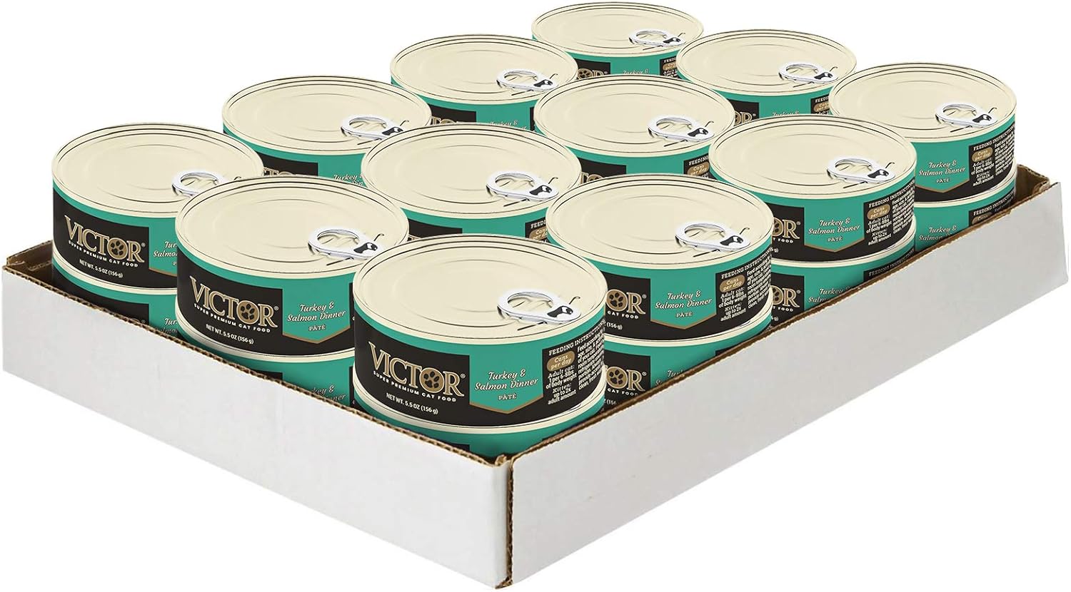 Victor Super Premium Cat Food Turkey Salmon Dinner Pate 24 Cans