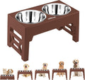 58 oz Dual Stainless Elevated Dog Bowls - 5 Height Settings