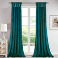 StangH Teal Velvet Curtains 96-in - Twist Tab Blackout Panels