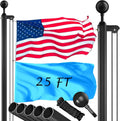 Flag Pole Kit 25FT 12 Gauge Aluminum Flagpole - Heavy Duty Yard Pole