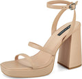 Platform Strappy Heel Sandals Square Open Toe - Chic Height Women's