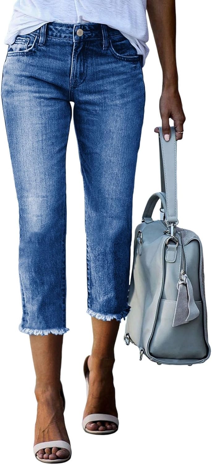 Stylish High Waisted Capri Jeans for Women - Perfect Summer Fit