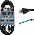 12 Gauge Power Cord Replacement 15ft 15 Amp - Heavy Duty