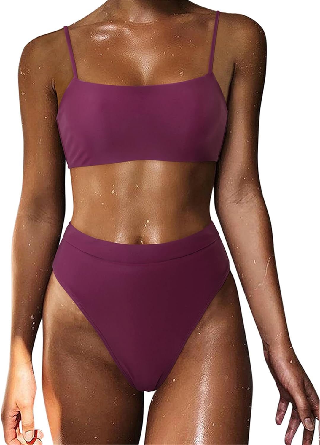MOSHENGQI Women High Waisted Bikini for Stylish Beach Days
