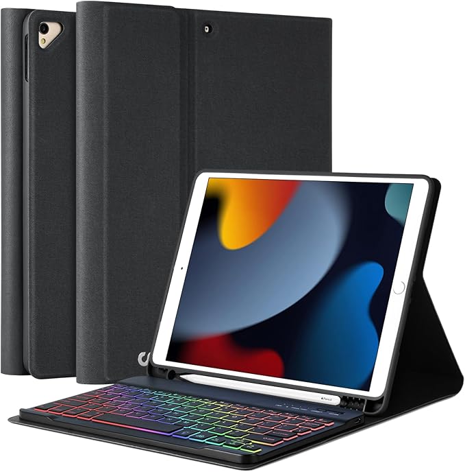FUWANG iPad 9th Generation Keyboard Case with Backlit Colors